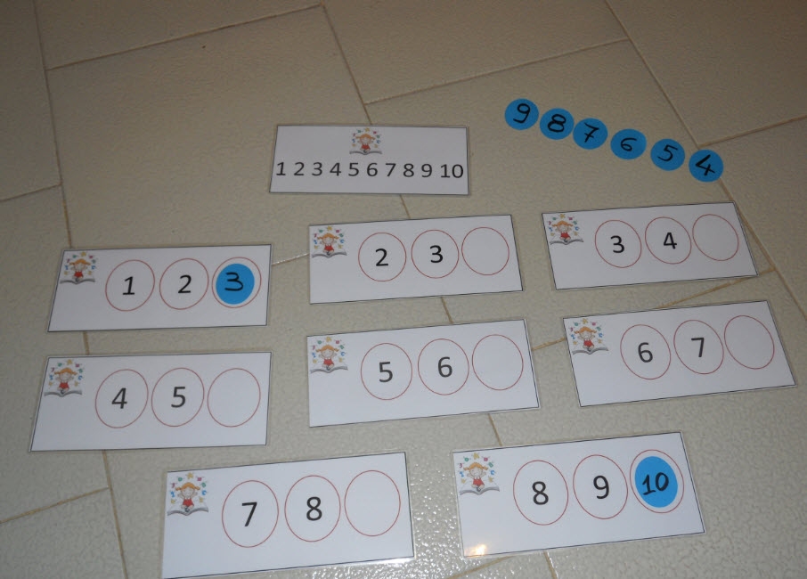 Παιχνίδι για τη σειρά των αριθμών στο νηπιαγωγείο